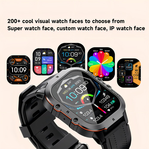 Funda impermeable para reloj inteligente Lemfo C26 con Bluetooth Call, color negro y azul