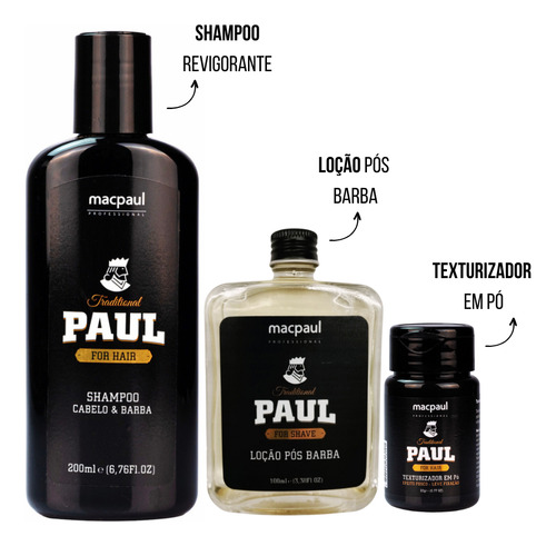 Kit Elegant Loção Texturizador Shampoo Traditional Paul