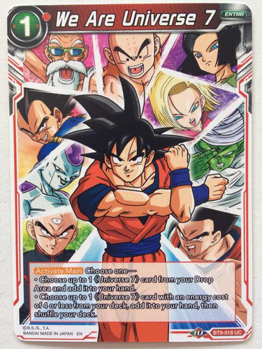 Dragon Ball Super Tcg We Are Universe 7 Bt9-018 Uc