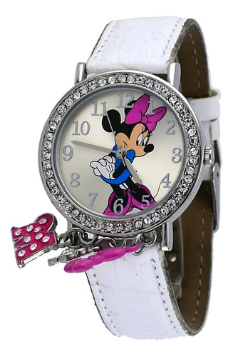 Reloj Blanco Con Pulsera De Encanto Minnie Mouse Cristal Bis