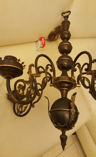 Antigua Araña Lámpara Colgante Estilo 5 L Cristal Esmerilado (Usado)