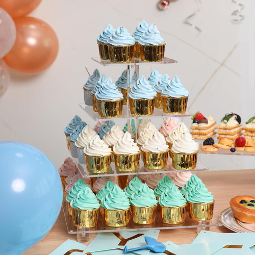 Estante De Pastel De Postre De 4 Capas Con Luz Led