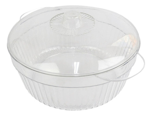 Saladeira De Plástico 2,8 Litros Com Tampa Pote Salada Verde Cor Transparente