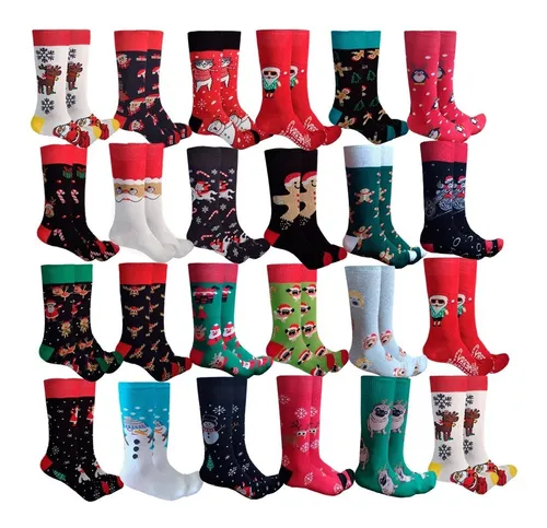 comprar Calcetas Navideñas Vestir  Algodón Moda 18 Pares 