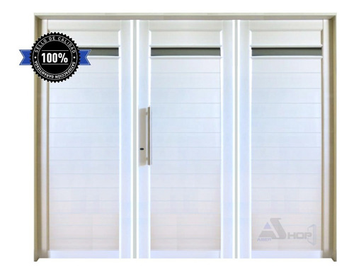Imagen 2 de 6 de Porton Aluminio 240x200 M526 1 Vidrio Superior Abershop