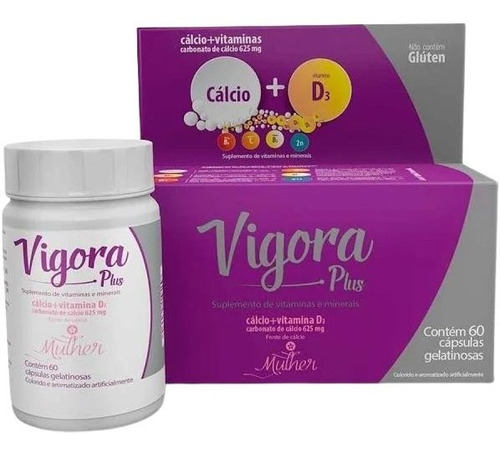 Vigora Plus Mulher Cálcio Calcium +vit D3 C/ 60 Cápsulas