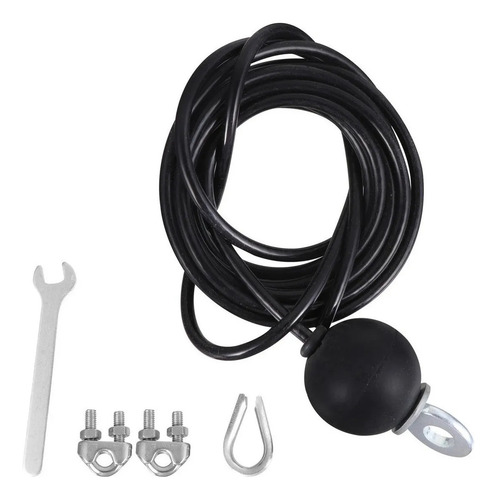 Cable De Polea Ajustable Negro Para Sistema De Gimnasio De 5