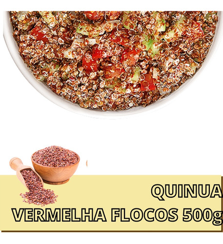 Quinoa Quinua Vermelha Peruana Em Flocos 500g Tempero