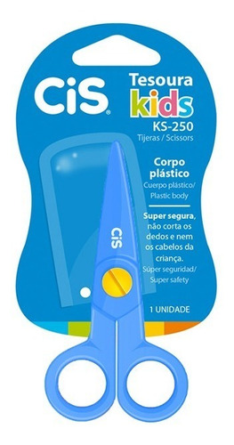 Tesoura Escolar Cis Ks-250 Azul Kids 