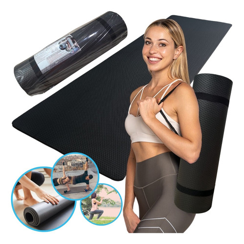 Colchonete Tapete Yoga Ginástica Pilates 1,80mx53cmx10mm 