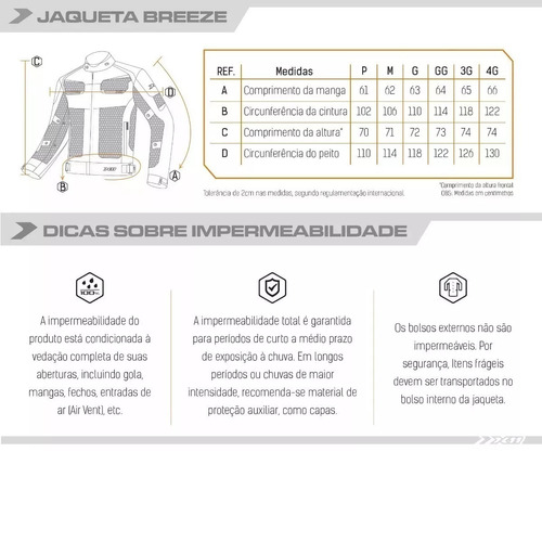 jaqueta x11 breeze preta impermeável ventilada