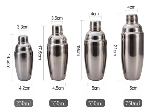 Coctelera De Acero Inoxidable 250 Ml Bar Shaker