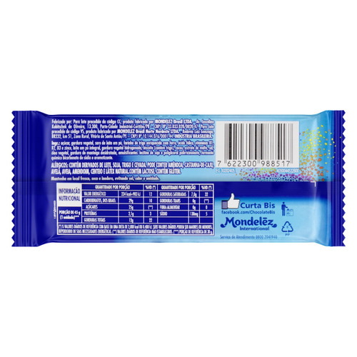 Imagem 4 de 4 de Wafer Oreo Cobertura Chocolate Branco e Biscoito Lacta Bis Xtra Pacote 45g