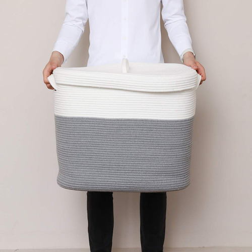 Cesta De Almacenamiento Cottonphant Rectangular Extra Grande