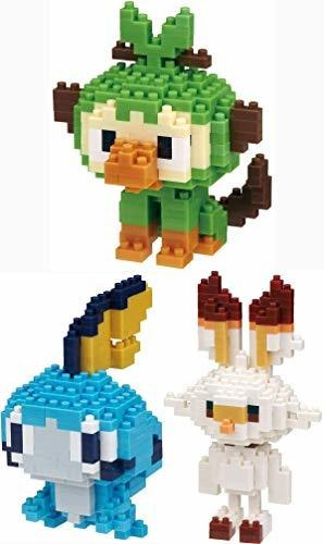 Nanoblocks - Paquete De 3 Juegos - Grookey, Scorbunny Y Sobb