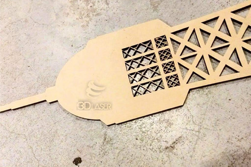 Imagen 2 de 5 de Torre Eiffel / Aplique C/detalles 1.30mts - Mdf/fibrofacil
