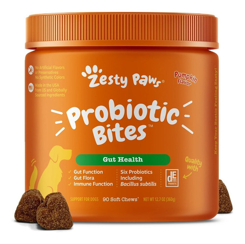 Zesty Paws Probióticos - 90 Gomitas Perro Salud Intestinal