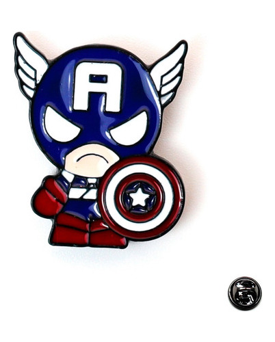 Prendedor (pin) Capitan America + Bolsa Decorativa
