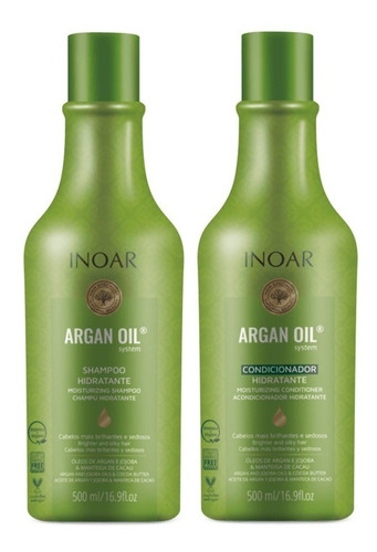 Kit Duo Shampoo Acondicionador Aceite De Argan Inoar 500ml 