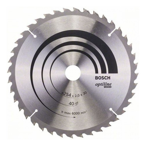 Disco Sierra 10 X 40 Dientes Optiline Madera Bosch
