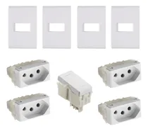 Comprar Placa 4x2 1 Posto + 4 Mod Simples 10a + 1 Int. Paralelo