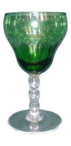 4 Copas Vintage Cristal Frances Verde Special Gin Vino Tinto