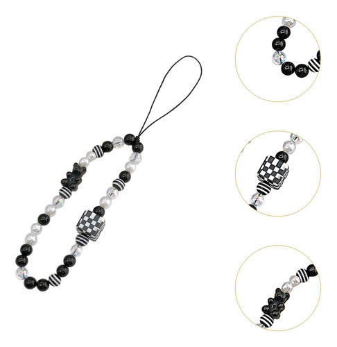2 Cordón Para Teléfono Móvil Con Dije, Accesorio Negro