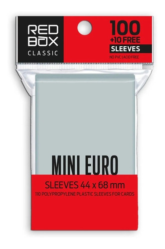 Protectores Cartas Red Box Classic Mini Euro 44 X 68mm