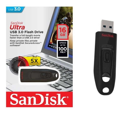 Imagen 3 de 3 de Memoria Usb Sandisk Ultra 16 Gb 3.0