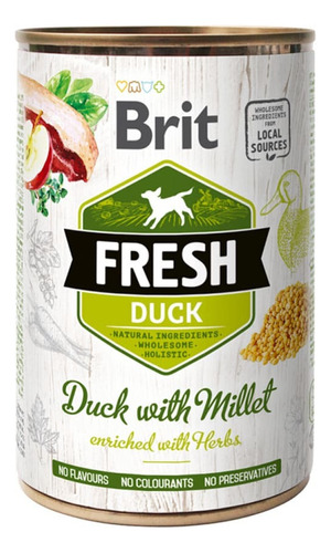 Lata Brit Fresh Dog Duck With Millet 400gr. 