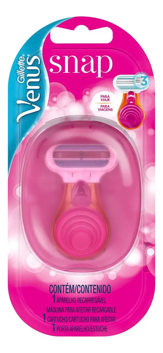 Máquina de Afeitar Recargable Gillette Venus Snap con 3 Hojas y Estuche de Viaje