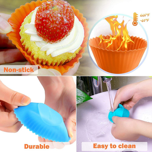 Ipow Paquete De 24 Tazas De Silicona Para Hornear Cupcakes,