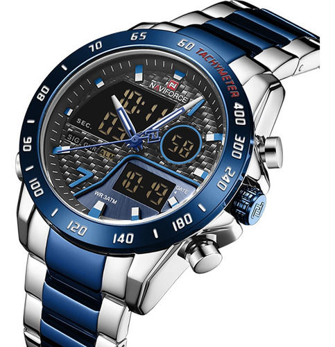 Reloj hombre Naviforce Militar Fechador cronógrafo metálica