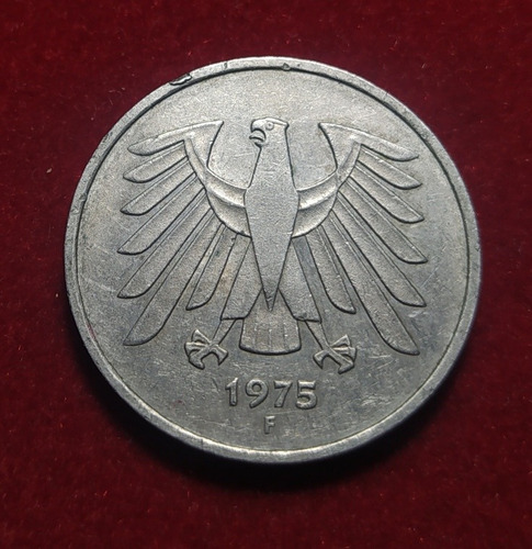Moneda 5 Marcos Alemania 1975 F Canto Parlante (Usado)