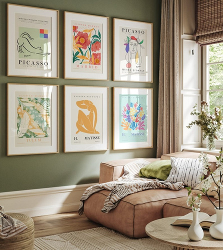 Cuadros  Matisse, Picasso, Flower, Minimalistas Set X 6