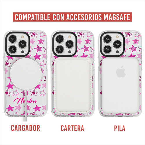 Funda Para iPhone Magsafe Estrellas Personalizada Tu Nombre