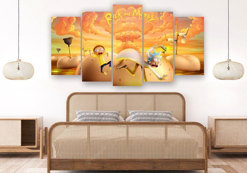 Set De 5 Cuadros Decorativo Rick And Morty Canvas 09
