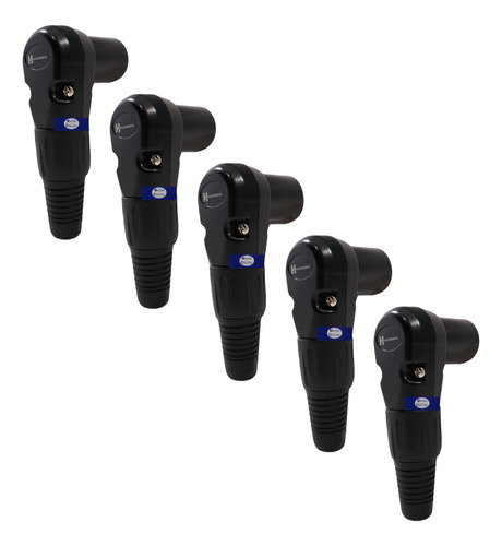 Plug Canon Xlr 3puntas Harden Pl-1570 Forma L 5pz Negro