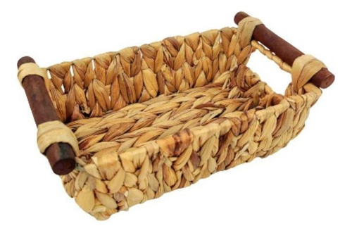 Bandeja De Fibra Natural Reta 10x30x17cm Decorativa P