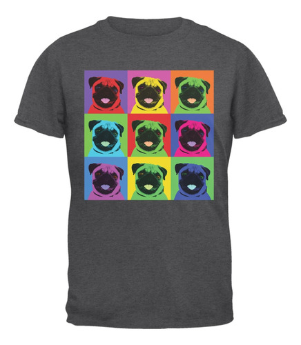 Pug Pop Art - Camiseta Para Adulto, Diseño De Cuadrados Repe