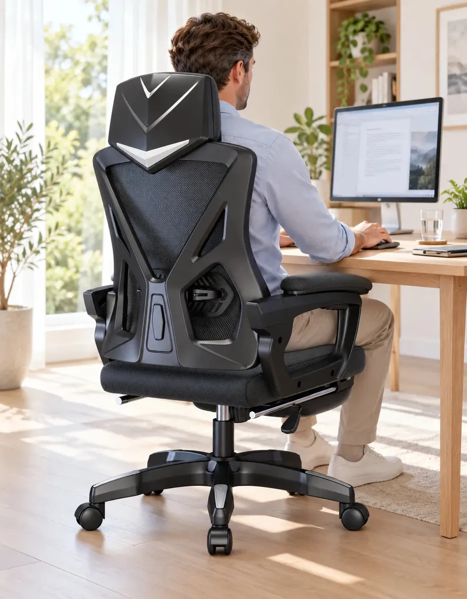 Cadeira Gamer Ergonômica Cadeira Escritorio Gamer 200kg Preto Esponja Encosto Pernas De Aço