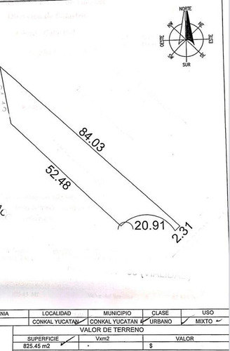 Imagen 14 de 14 de Terreno En Cerrada A La Puerta De Conkal 844.91m2 - Pueblo Conkal