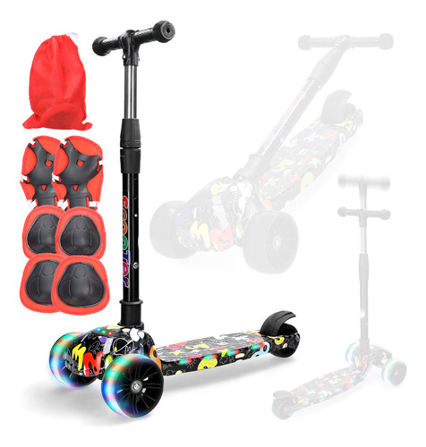 Scooter 4 Para Niños Plegables Con Función De 3 Ruedas, Scoo