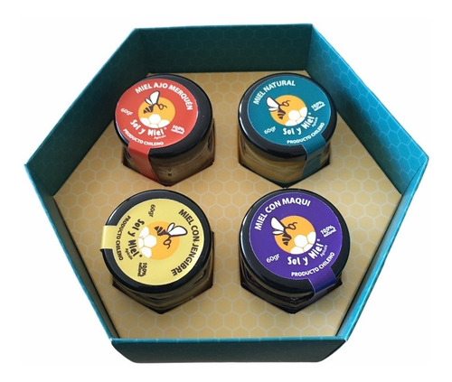 Estuche Miel Gourmet 4 Sabores 60 Grs Sol Y Miel