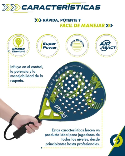Raqueta Pala Padel Profesional Pbold Superficie De Fibra De Carbono Eva Ultra Light 38mm Grip Tennis Raqueta & Estuche De Transporte Deporte Premium Pro Pure Aero Flex