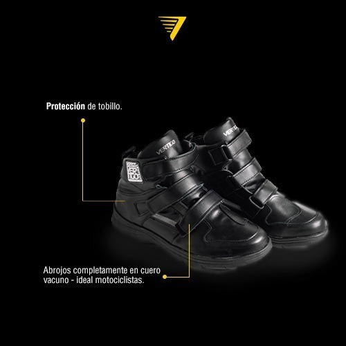 Imagen 3 de 9 de Botas Moto Cortas 100% Cuero Vértigo. Tienda Oficial