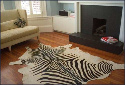 Imagen 5 de 6 de Alfombra Cuero Vaca Impreso Zebra Leopardo. Tamaño L