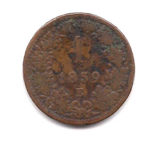 Moneda De Austria Año 1859 De 1 Kreuzer Buena