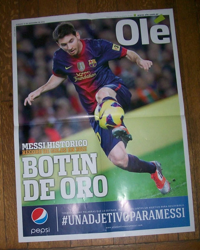 Poster Lionel Messi Barcelona Botin De Oro (039) Ole