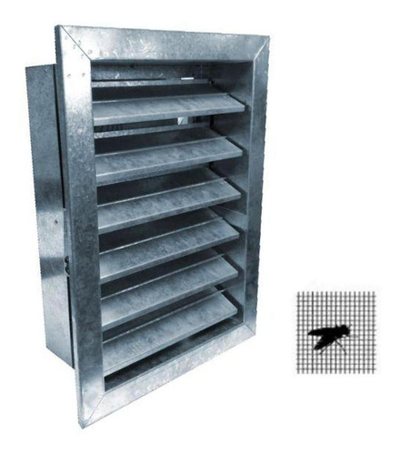 Rejilla Louver Para Lluvia, Mxilv-0007, 12x12x4 , Base X Alt